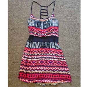 Thixxi Sleeveless Dress - Aztec Print, Casual Sundress, Medium‎
